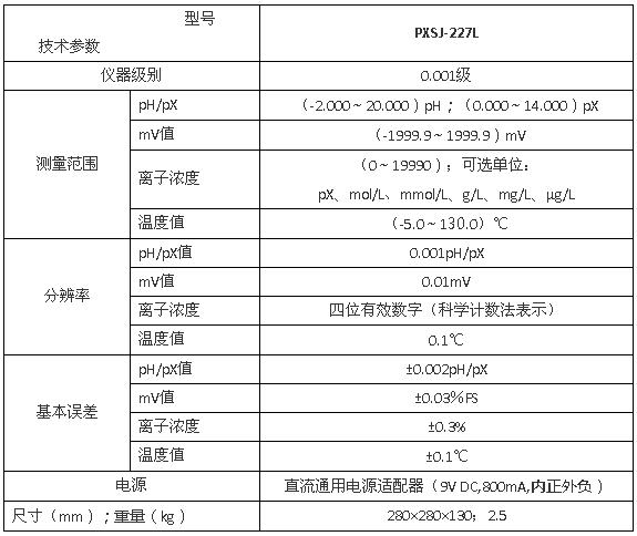 上海雷磁PXSJ-227L型離子計