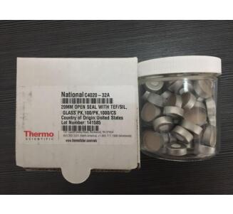 賽默飛 20mm開口蓋，帶PTFE/硅樹脂，100/包